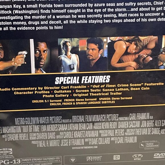 Out of Time (DVD, 2004) Special Edition Denzel Washington Eva Mendes Dean Cain - Picture 3 of 6
